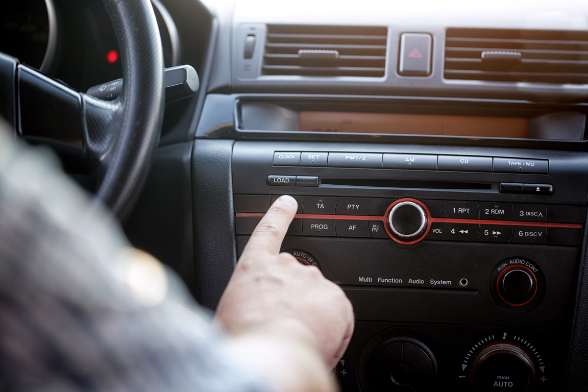 Car audio player-listening music in car